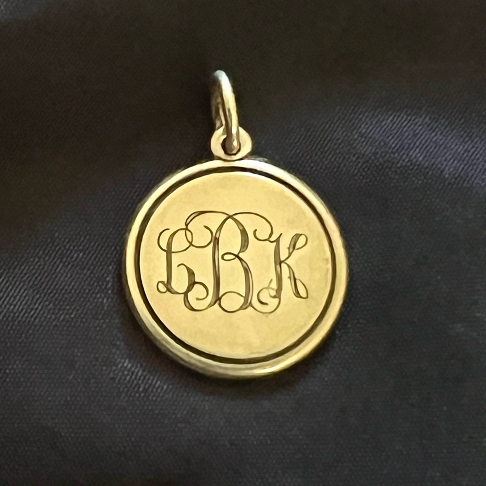 925 Rare Vintage James Avery Sterling Silver Round Disc Pendant 2.75g Signed